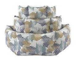 Pet Comfort Tokyo Yıkanabilir Tek Fonksiyonlu 50 cm Minder Kedi Yatağı Beyaz-Sarı