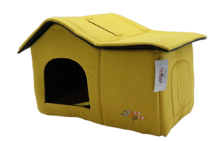 Jojo Pops Tek Fonksiyonlu 50x35x40 cm Üstü Kapalı Kedi Yatağı Sarı
