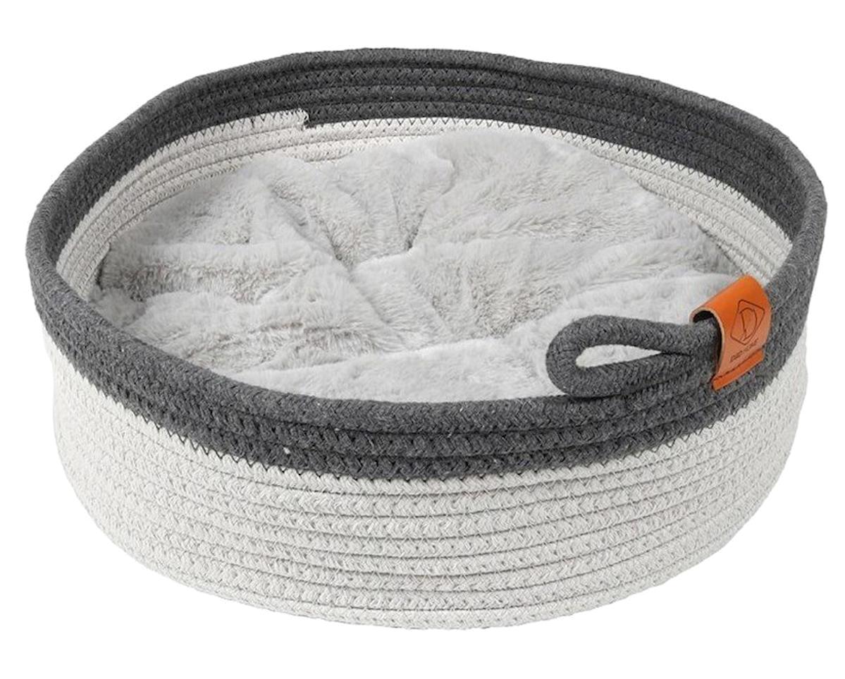 Duvo+ Yıkanabilir Tek Fonksiyonlu 35x35x11.5 cm Sepet Kedi Yatağı Gri