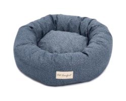 Pet Comfort Hotel Yıkanabilir Tek Fonksiyonlu 50 cm Simit Kedi Yatağı Mavi
