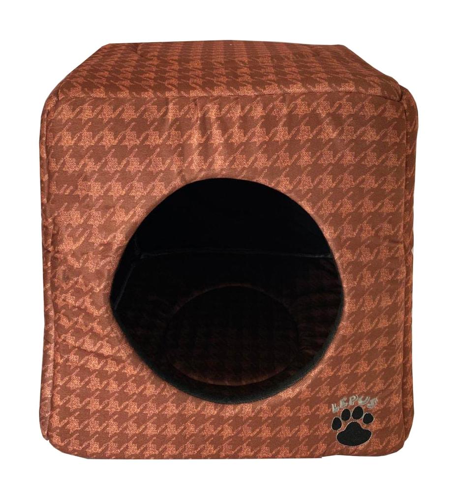 Lepus Yıkanabilir 3 Fonksiyonlu 45x45 cm Mağara Kedi Yatağı Kahverengi