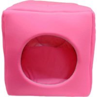 Bio Yıkanabilir 3 Fonksiyonlu 45 cm Mağara Kedi Yatağı Pembe