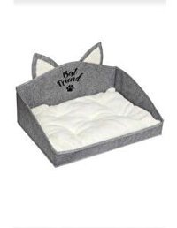 Digithome Yıkanabilir Tek Fonksiyonlu 50x38x15 cm Sepet Kedi Yatağı Gri