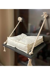 Jaspet Vantuzlu Yıkanabilir Tek Fonksiyonlu 35x49 cm Cama Yapışan Kedi Yatağı Bej