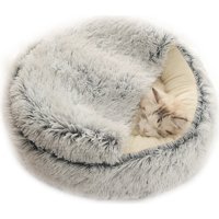 Weichuang Anself Yıkanabilir Tek Fonksiyonlu 50x50x4 cm Mağara Kedi Yatağı Gri