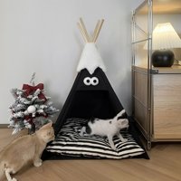 Lebeigo Noel Yıkanabilir Tek Fonksiyonlu 22x22x53 cm Çadır Kedi Yatağı Siyah