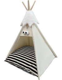 Lebeigo Toocat Yıkanabilir Tek Fonksiyonlu 22x22x53 cm Çadır Kedi Yatağı Beyaz