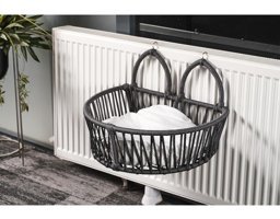 Homedora Yıkanabilir Tek Fonksiyonlu 55x55x15 cm Kalorifer Kedi Yatağı Siyah