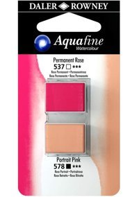 Daler Rowney Aquafine Tablet Permanent Rose Portrait Sulu Boya