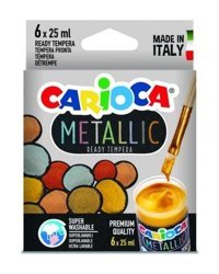Carioca Metallic Tempera Yıkanabilir 6 x 25 ml Sulu Boya