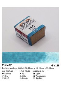 Şemse El Yapımı Sanatsal 12 Tava Mavi Taş Sulu Boya