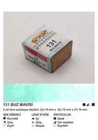 Şemse El Yapımı Sanatsal 12 Tava Buz Mavisi Taş Sulu Boya