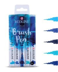 Talens Ecoline Brush Pen 5'li Mavi Tonlar Sulu Boya