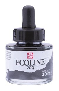 Talens Ecoline 30 ml Black 700 Sulu Boya