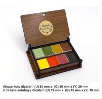 Şemse El Yapımı Yarım Tava Taş Sonbahar Renkleri 8'li Sulu Boya