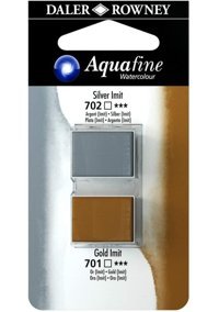 Daler Rowney Aquafine Tablet Silver Gold Sulu Boya