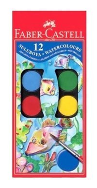 FaberCastell 12 Renk Büyük Kutu Sulu Boya