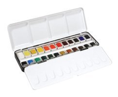 Daler Rowney Aquafine Metal 24'lü Yarım Tablet Sulu Boya