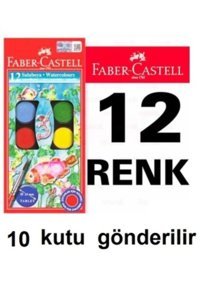 FaberCastell 12 Renk 24 mm 10 Adet Sulu Boya