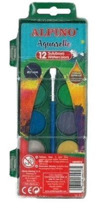 Alpino 12 Renk Küçük Boy 21 mm Sulu Boya