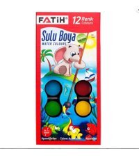 Fatih 12 Renkli 24 mm Orta Boy 12 Renkli 24 mm Sulu Boya