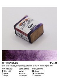 Şemse El Yapımı Sanatsal 12 Tava Menekşe Taş Sulu Boya