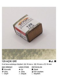 Şemse El Yapımı Sanatsal 12 Tava Açık Gri Taş Sulu Boya