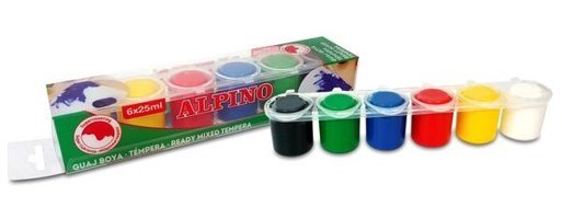 Alpino Tempera 6 Renk x 25 ml Sulu Boya