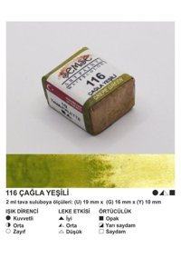 Şemse El Yapımı Sanatsal 12 Tava Çağla Yeşili Taş Sulu Boya