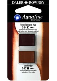 Daler Rowney Aquafine Tablet Vandyke Brown Raw Umber Sulu Boya