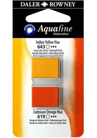 Daler Rowney Aquafine Tablet Indian Yellow Cad Orange Sulu Boya