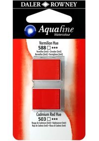 Daler Rowney Aquafine Tablet Vermilion Hue Cad Red Sulu Boya