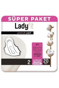 Lady Fit Pamuk Organik Antialerjik Orta Uzun 20'li Hijyenik Ped 1 Adet