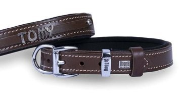 Doggie Konfor İsimli Ayarlanabilir Boyun Köpek Tasması 1.5 x 20 - 25 cm Kahverengi
