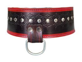 Lnleather Ayarlanabilir Boyun Köpek Tasması Kırmızı-Siyah