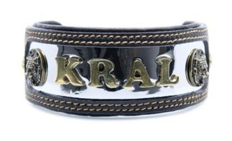 Mg Tasma İsimli Ayarlanabilir Boyun Köpek Tasması Metal - Siyah