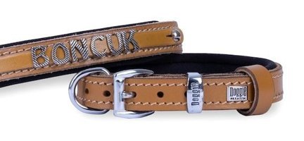 Doggie İsimli Ayarlanabilir Boyun Köpek Tasması 2 x 35 - 40 cm Kahverengi