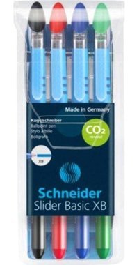 Schneider Slider Basic Xb 4 Renkli Çok Renkli 4'lü Tükenmez Kalem