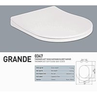 Grande Thermoplast Yavaş Kapanan Beyaz U Klozet Kapağı