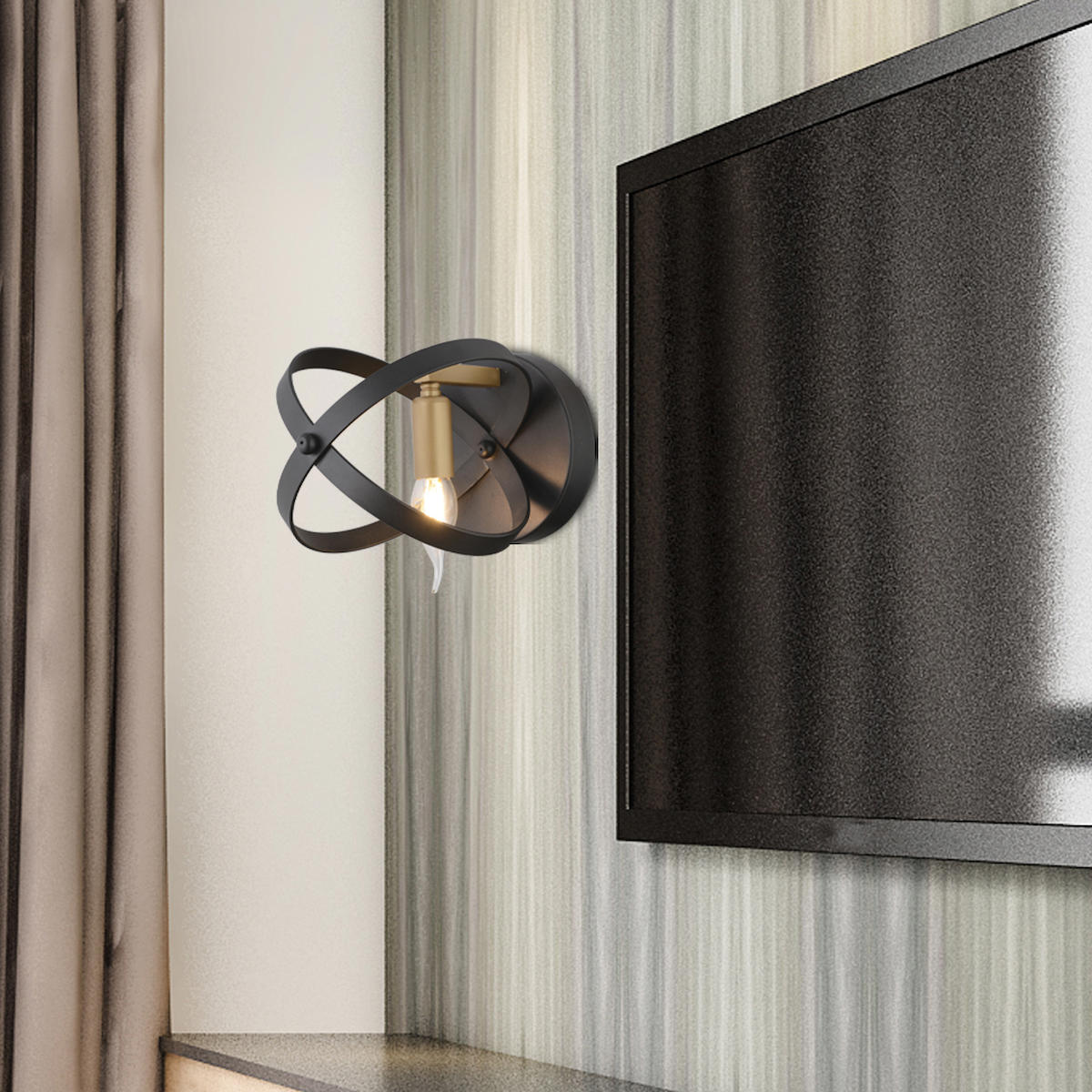 Apliqa Caliope Tekli Metal Led Aplik Siyah