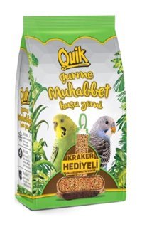 Quik Gurme Muhabbet Kuşu Kabuklu Sade Vitaminli Yetişkin Kuş Yemi 3x500 gr