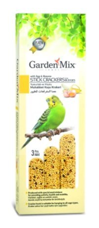 Gardenmix Muhabbet Kuşu Krakeri Kabuklu Ballı-Meyveli Vitaminli Yavru-Yetişkin Kuş Yemi 3x120 gr
