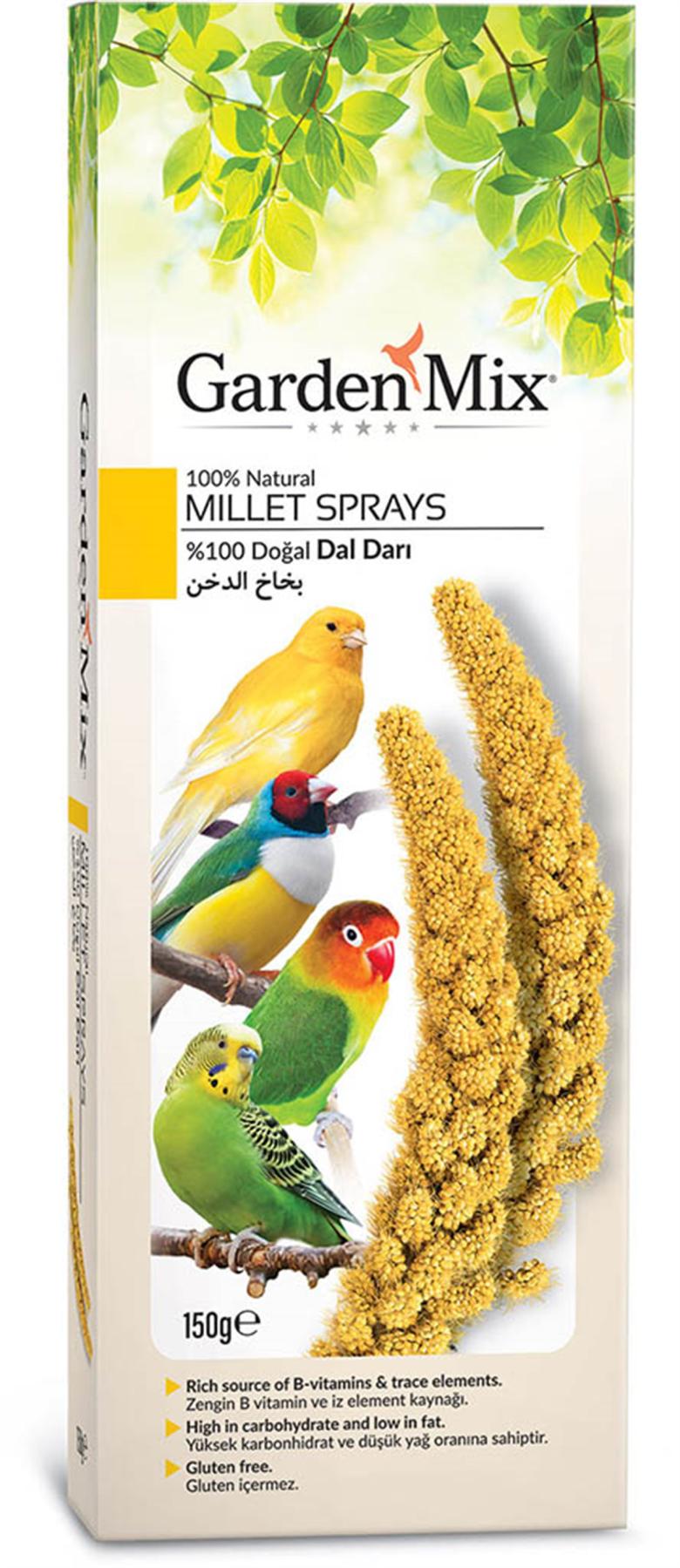 Garden Mix Sarı Dal Darı Kabuksuz Sade Vitaminli Yavru-Yetişkin Kuş Yemi 150 gr