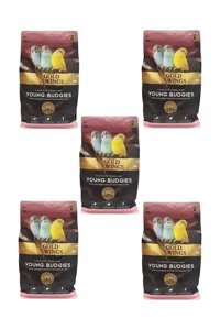 Gold Wings Premium Muhabbet Kuşu Kabuksuz Karışık Vitaminli Yavru Kuş Yemi 5x1 kg