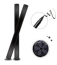 Redshıne Çift Taraflı Suya Dayanıklı Mat Siyah İnce-Desenli Uç Keçe Kalem Eyeliner