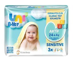 Uni Baby Aktif Sensitive 52 Yaprak 3'lü Paket Islak Mendil