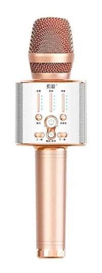 Soaiy MC1 AUX Kablosuz Bluetooth USB El Mikrofonu Altın