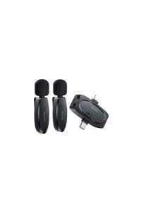 Fuchsia KR15 3.5 mm Kablosuz Bluetooth USB Yaka Mikrofonu Siyah