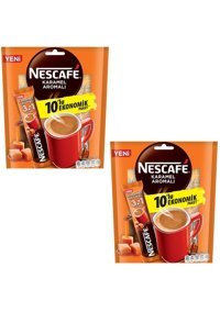 Nescafe 3'ü 1 Arada Karamelli 10 Adet Granül Kahve Hazır Kahve