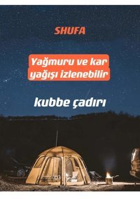 Shufa 4 Kişilik Soba Delikli 4 Mevsim Çift Tenteli Avcı/Dağcı Çadırı Krem